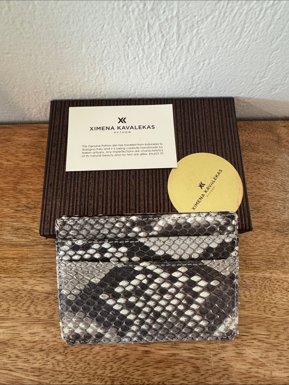 Ximena Kavalekas Python Card Holder - Grey Snakeskin